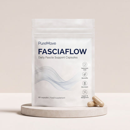PureMove FasciaFlow daily fascia support capsules pouch